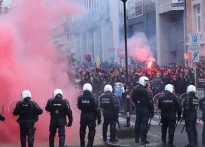 برخورد خشن پلیس بلژیک با هزاران معترض به تشدید محدودیت های کرونایی