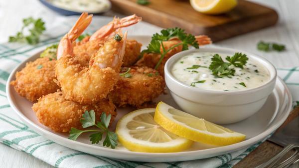 طرز تهیه میگو پفکی با ماست ترد و خوشمزه