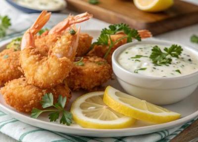 طرز تهیه میگو پفکی با ماست ترد و خوشمزه