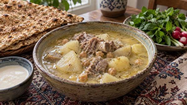 طرز تهیه آبگوشت کلم قمری همدانی با کشک ، دستور سنتی