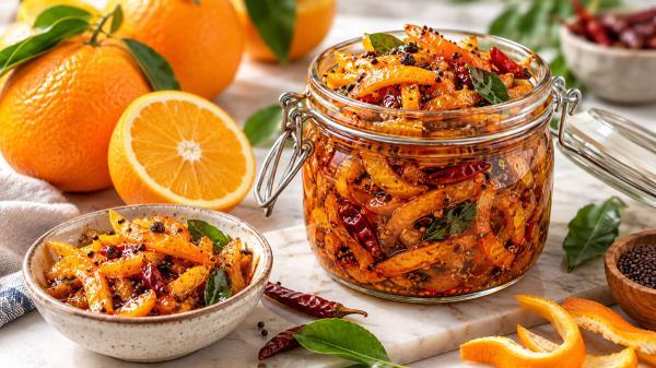طرز تهیه ترشی پوست پرتقال با تمر هندی؛ تند و معطر